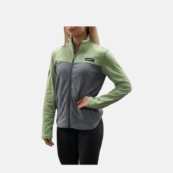 Fleece Jacket Womens Grey/Green