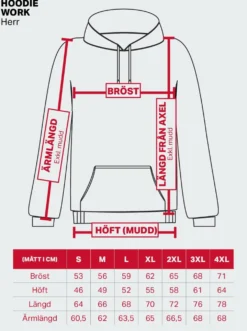 Hoodie Work Mens Light Grey