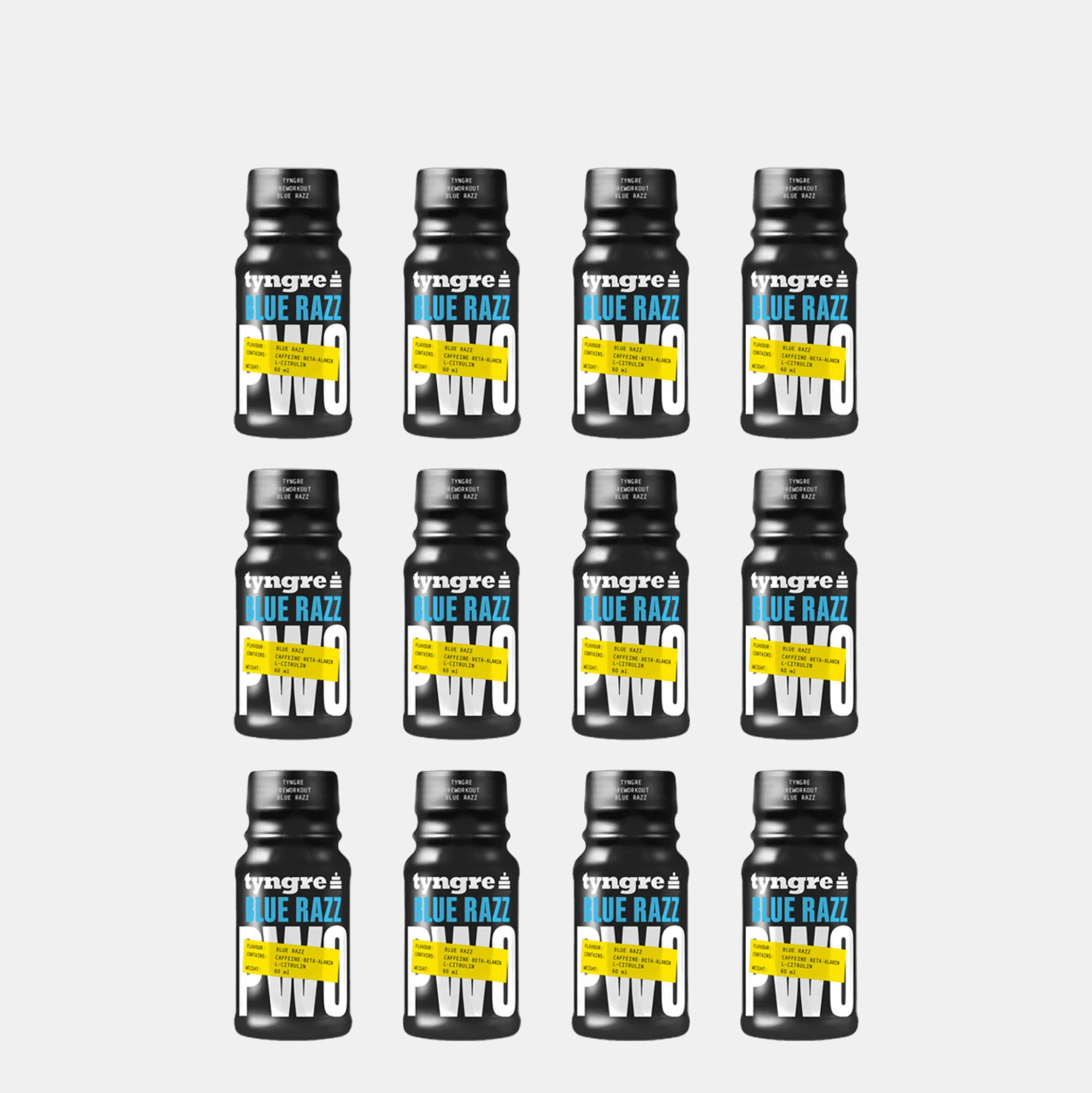 PWO Shot Blue Raspberry 12-pack
