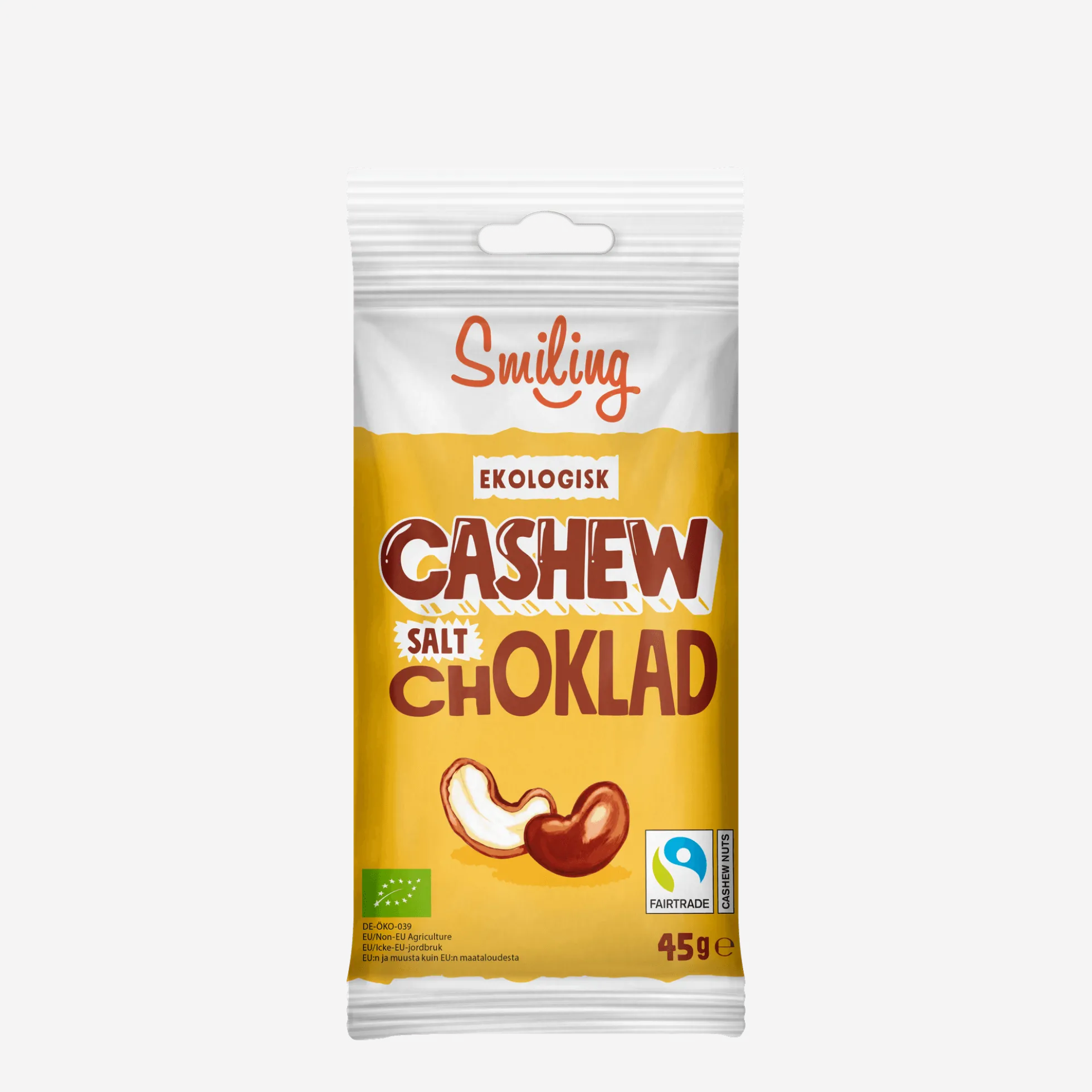 Smiling Cashew Salt Choklad 45g 20-pack