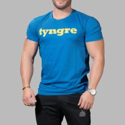 T-Shirt Logo Mens Blue Yellow