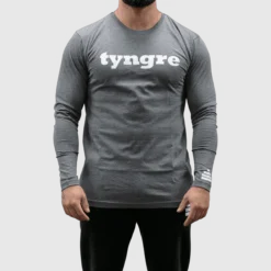 T-Shirt Long Sleeve Mens Dark Grey Melange