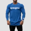 T-Shirt Long Sleeve Mens Deep Blue Melange