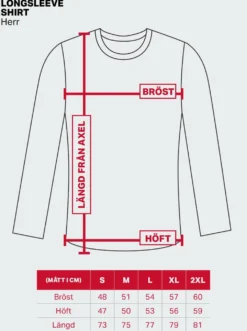 T-Shirt Long Sleeve Mens Deep Blue Melange