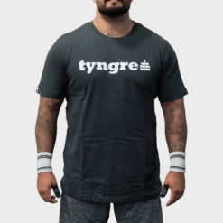 T-Shirt Loose Fit Logo Mens Black Melange