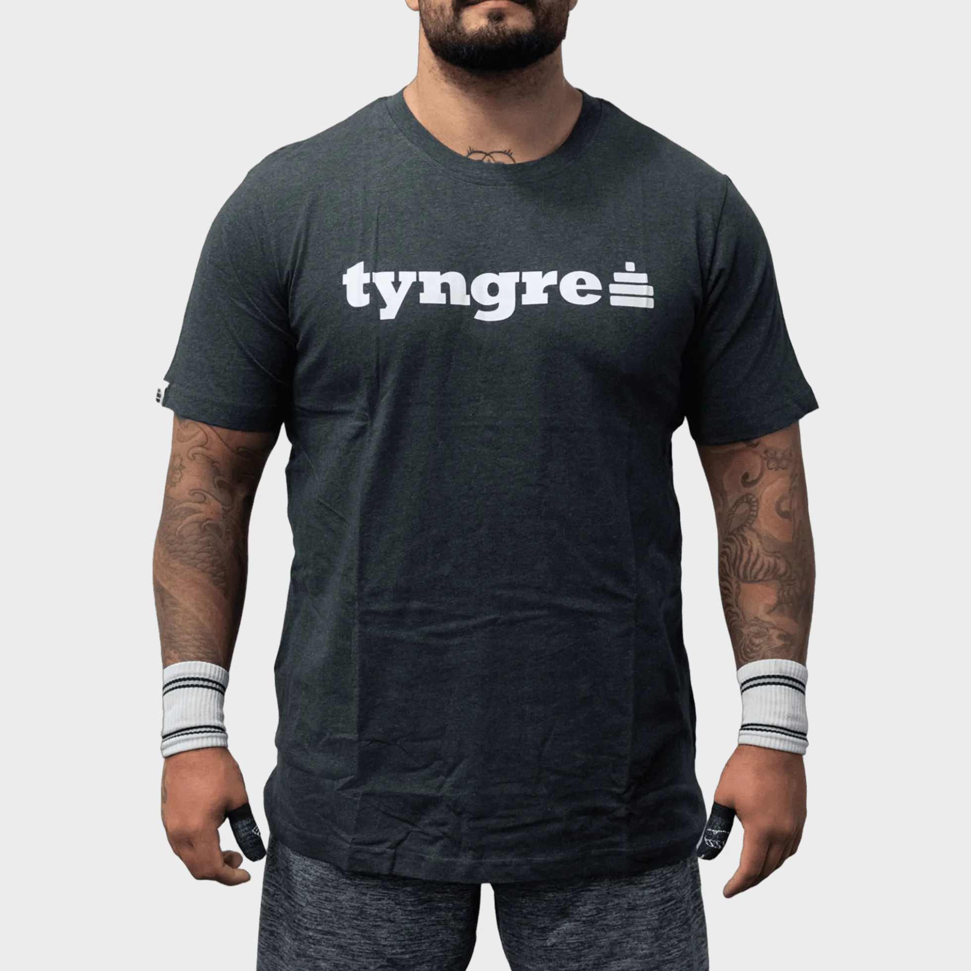 T-Shirt Loose Fit Logo Mens Black Melange
