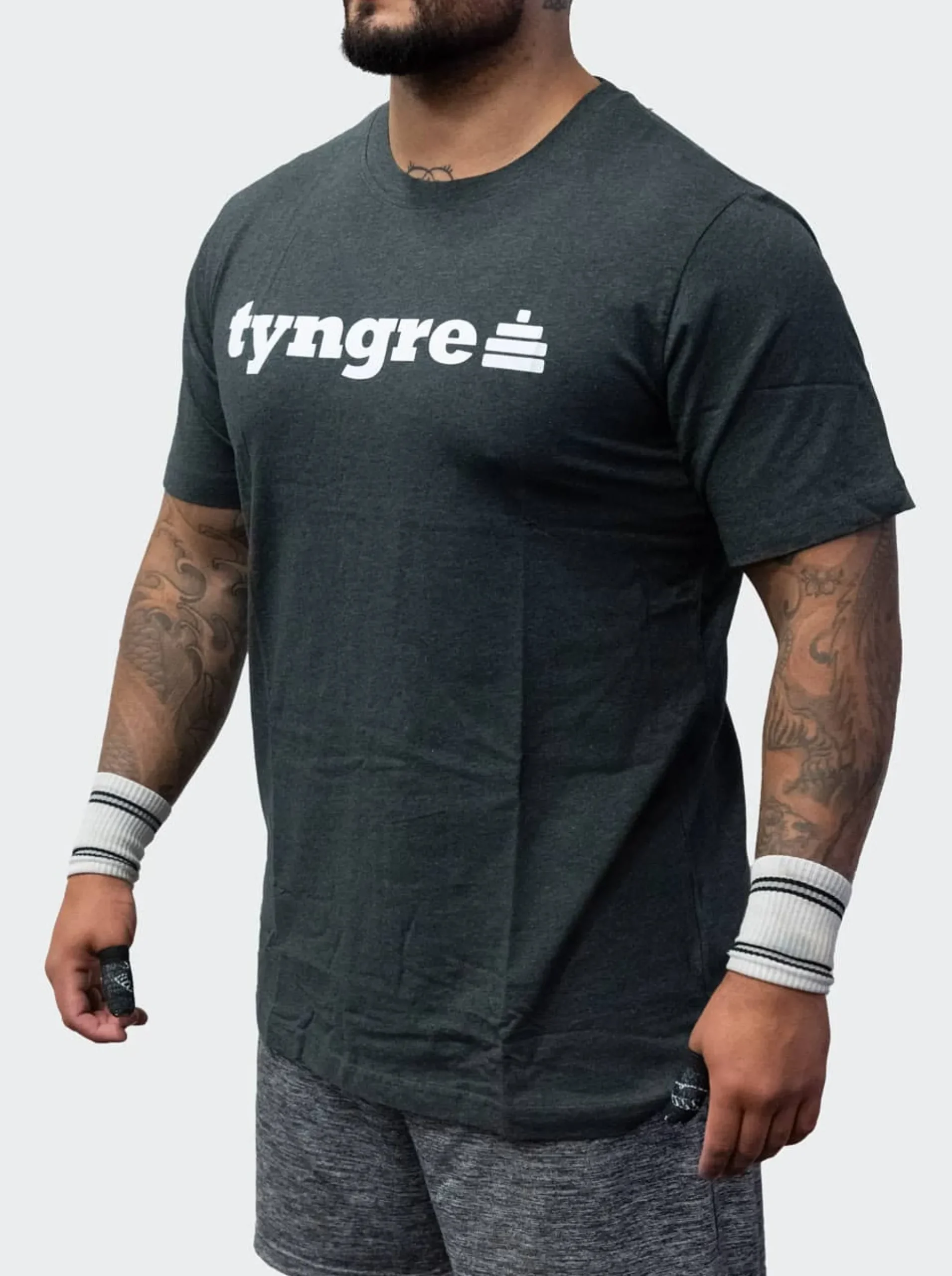 T-Shirt Loose Fit Logo Mens Black Melange
