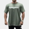 T-Shirt Loose Fit Logo Mens Green Melange