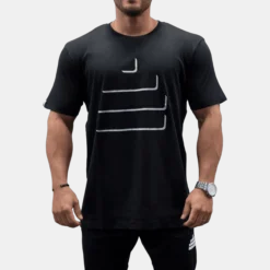 T-Shirt Loose Fit Silhouette Mens Black/Silver