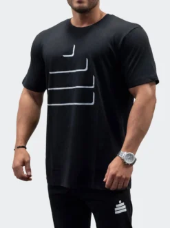 T-Shirt Loose Fit Silhouette Mens Black/Silver