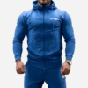 Zip-Hoodie Mens Blue Melange