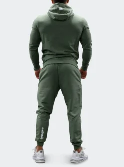 Zip-Hoodie Mens Green Melange